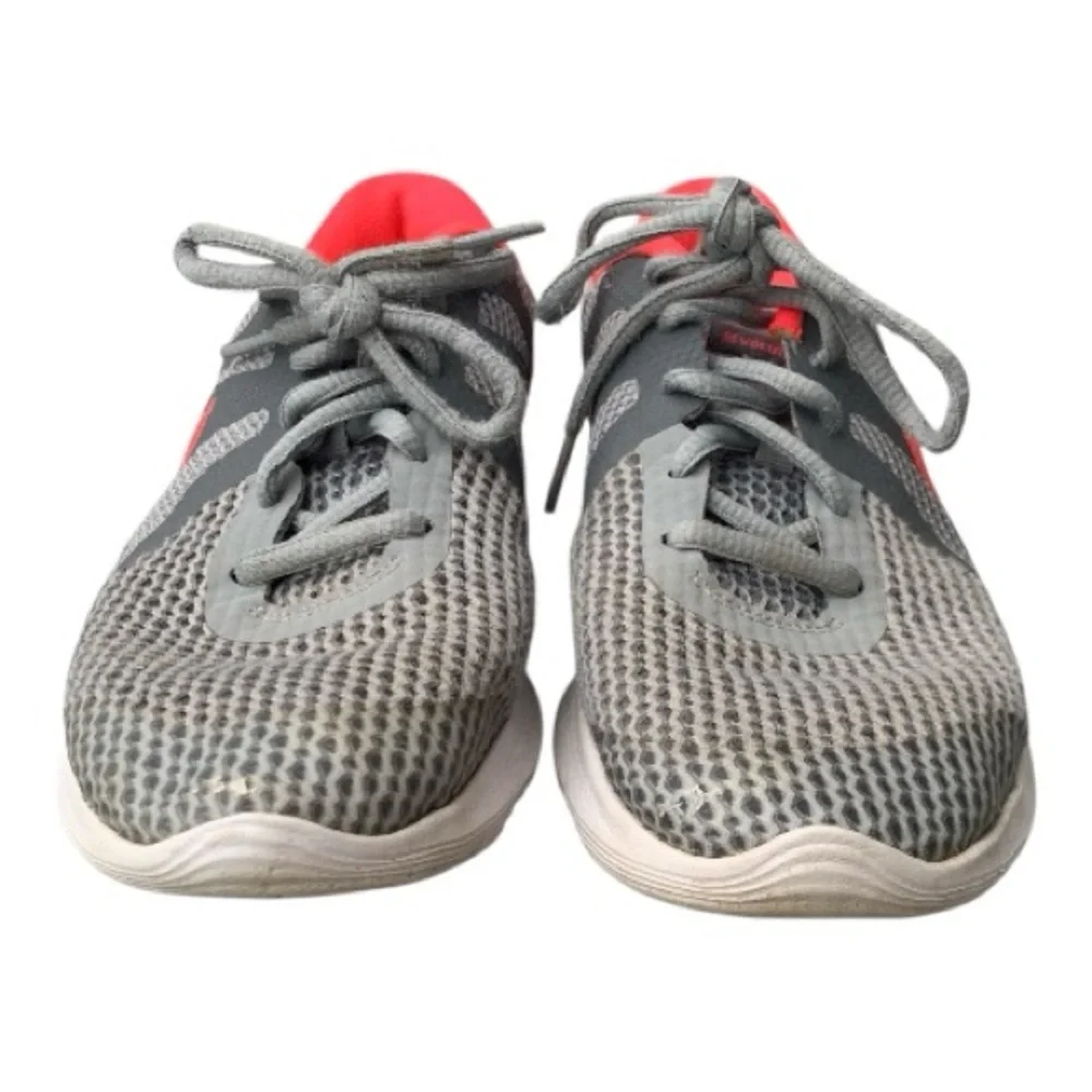 Nike Revolution 4 Women's Running Shoes Gray Pink‎ Lace Up Youth 6.5 Women's 8.5